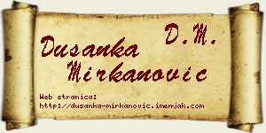 Dušanka Mirkanović vizit kartica
